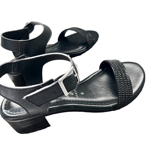 Italian Shoemaker Open Toe Black Sandal Size 6 New - Picture 3 of 7